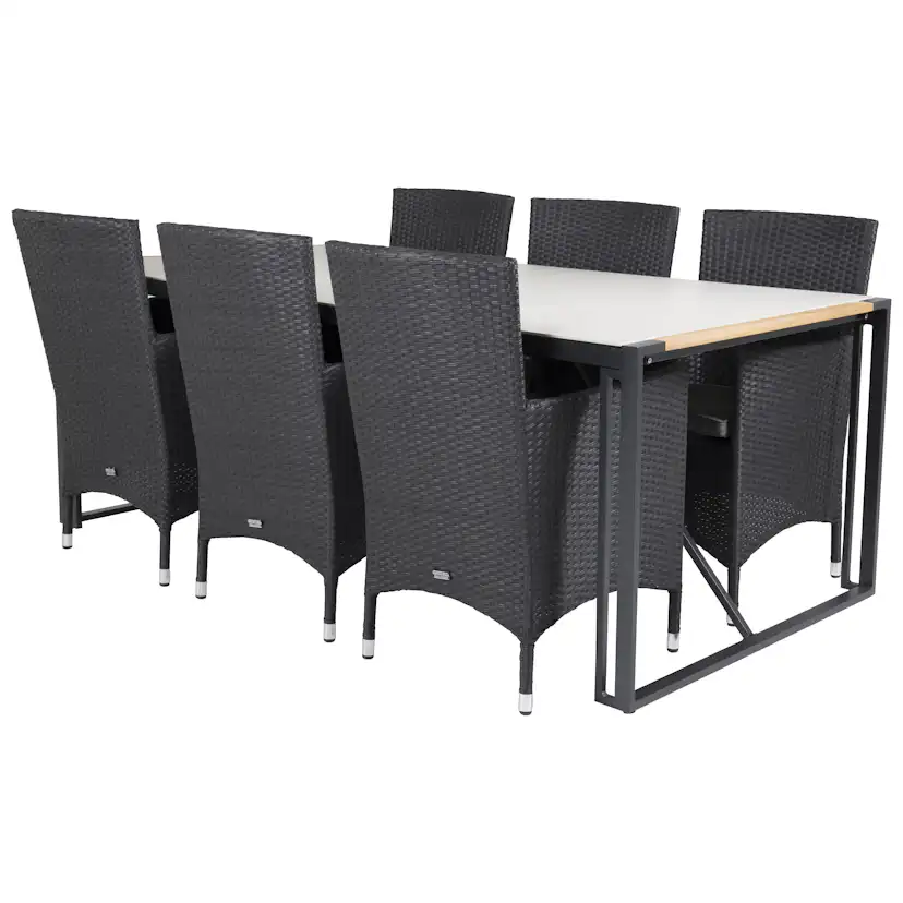 Matgrupp Utomhus Venture Home Tilly 200 med 6 Milwa Trädgårdsstolar