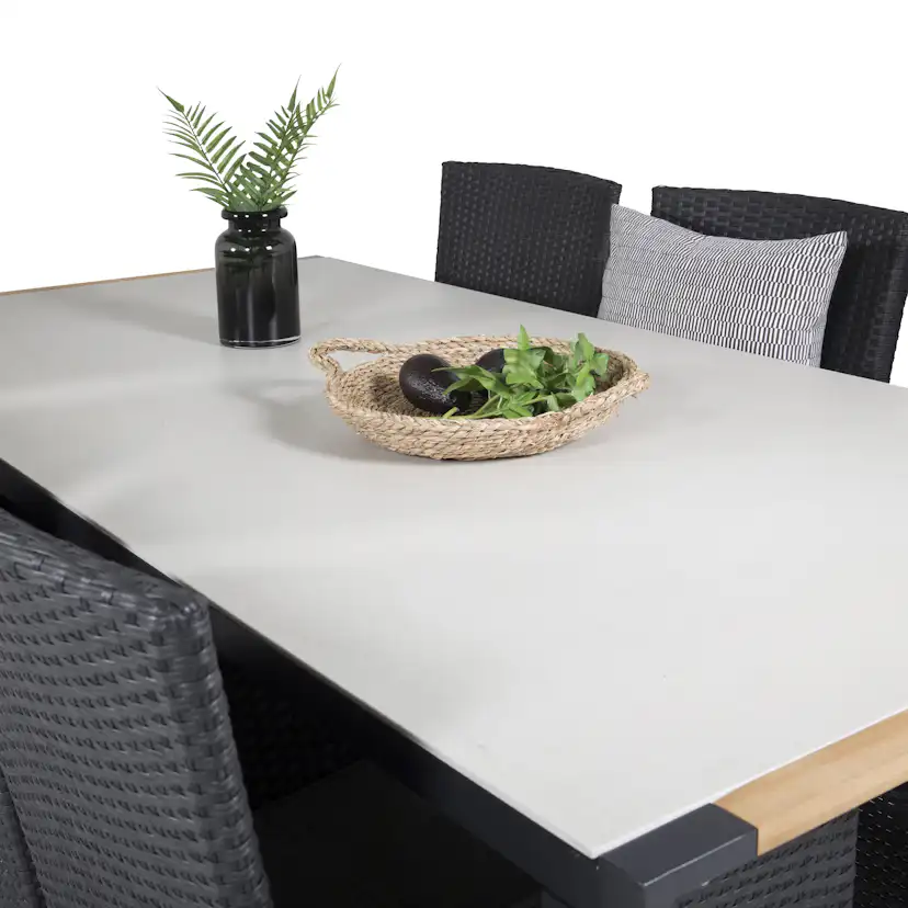 Matgrupp Utomhus Venture Home Tilly 200 med 6 Milwa Trädgårdsstolar