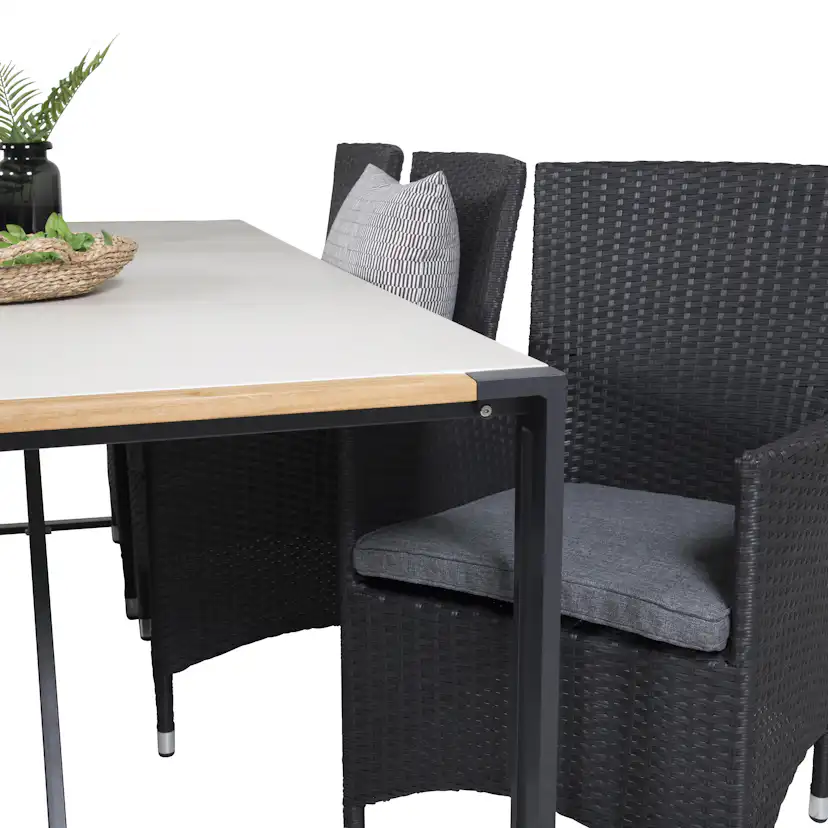 Matgrupp Utomhus Venture Home Tilly 200 med 6 Milwa Trädgårdsstolar