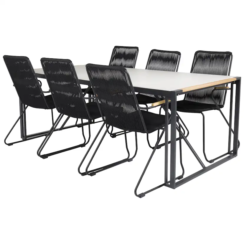 Matgrupp Utomhus Venture Home Tilly 200 med 6 Berfin KarmTrädgårdsstolar