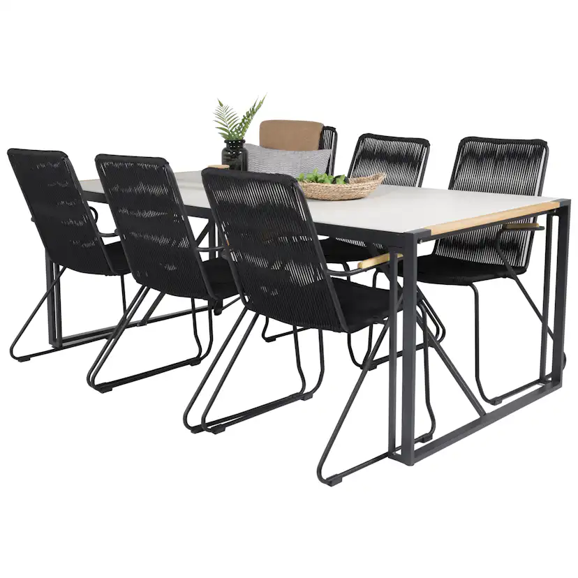 Matgrupp Utomhus Venture Home Tilly 200 med 6 Berfin KarmTrädgårdsstolar