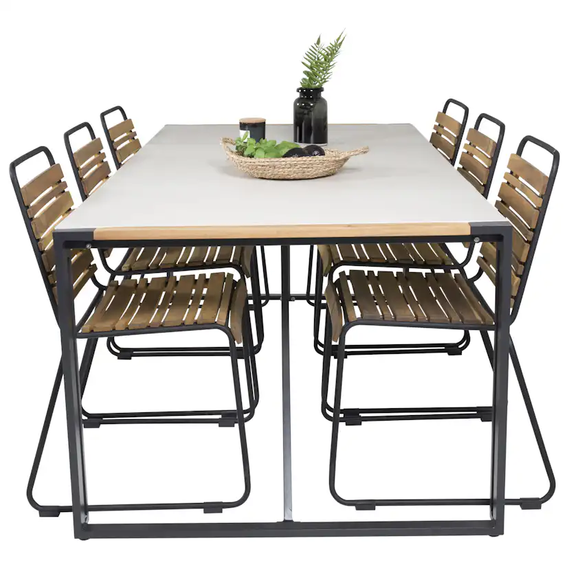 Matgrupp Utomhus Venture Home Tilly 200 med 6 Berfin Trädgårdsstolar