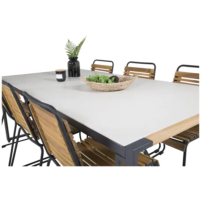 Matgrupp Utomhus Venture Home Tilly 200 med 6 Berfin Trädgårdsstolar