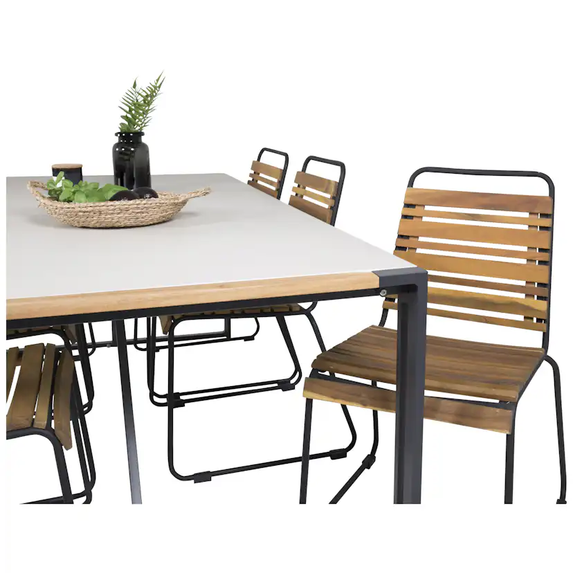 Matgrupp Utomhus Venture Home Tilly 200 med 6 Berfin Trädgårdsstolar