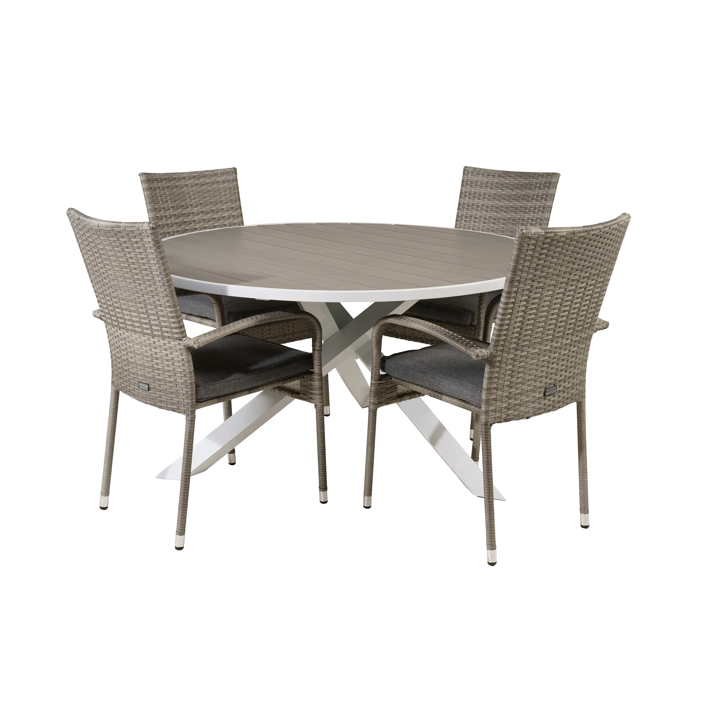 Matgrupp Utomhus Venture Home Pincy Ø140 med 4 Asta Trädgårdsstolar