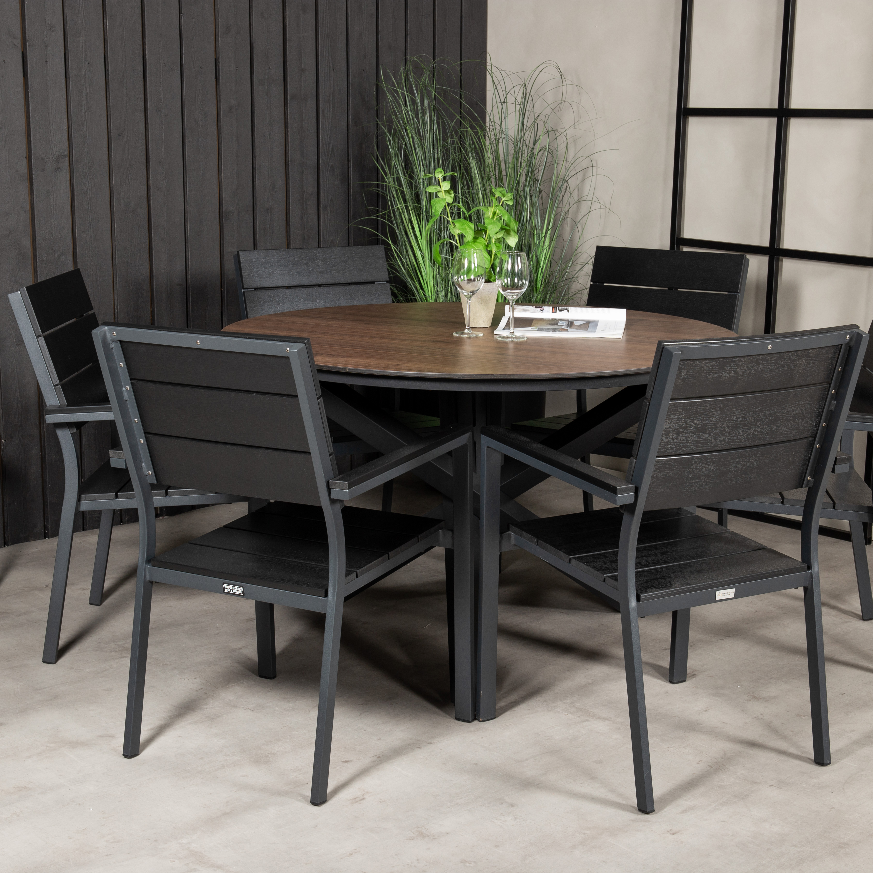 Matgrupp Venture Home Lea Ø 120 med 6 Lova Stolar