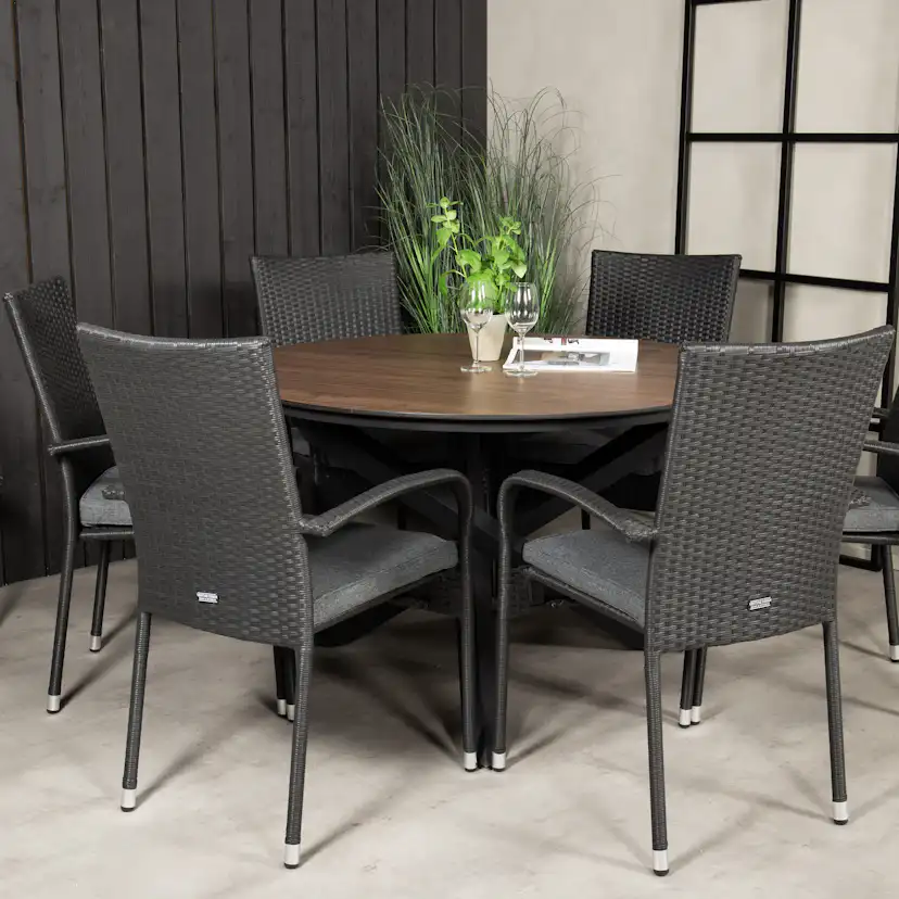 Matgrupp Venture Home Lea Ø 120 med 6 Asta Stolar