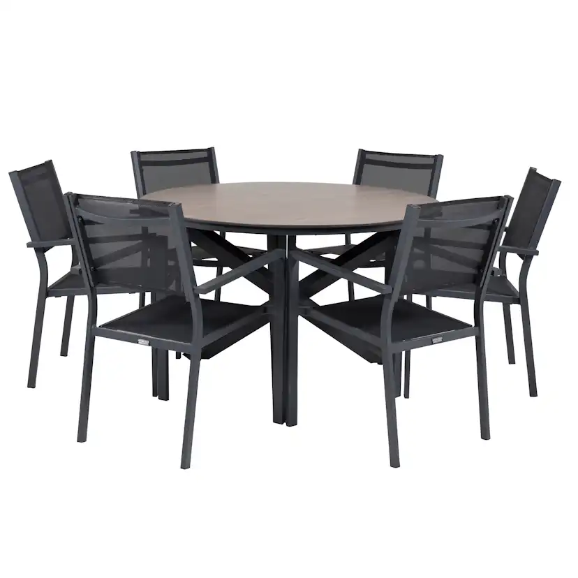 Matgrupp Venture Home Lea Ø 120 med 6 Copacabana Matstolar