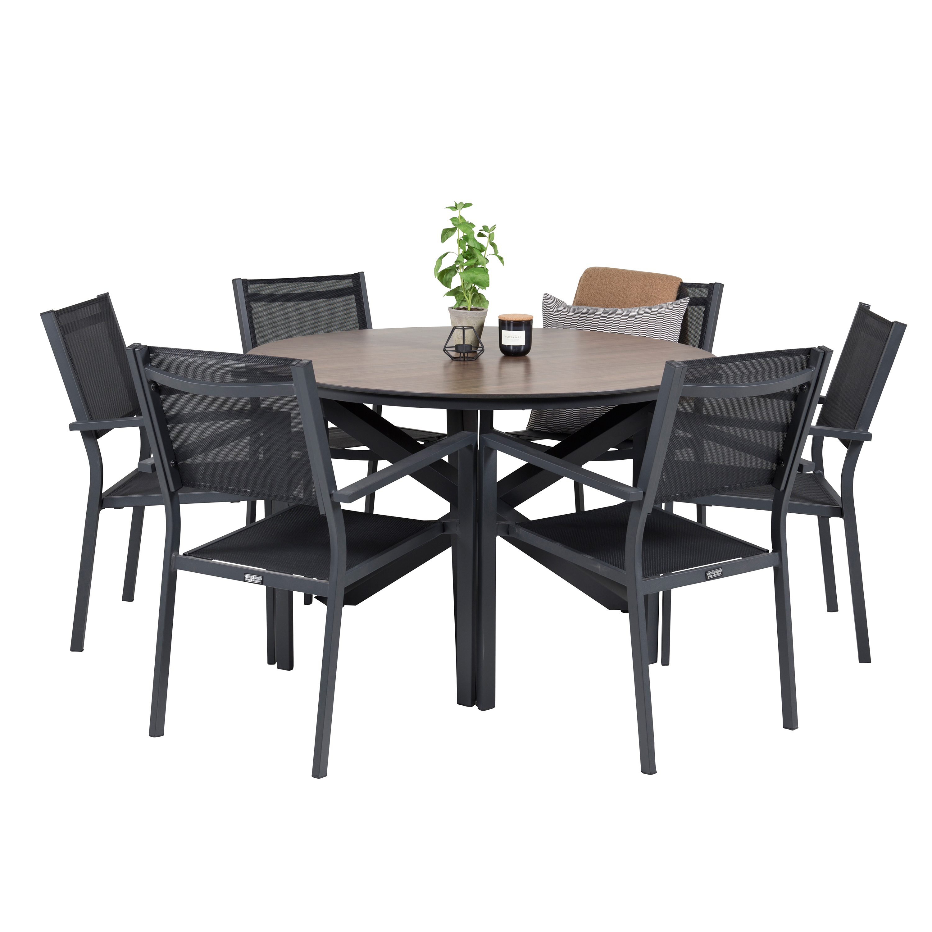 Matgrupp Venture Home Lea Ø 120 med 6 Copacabana Matstolar