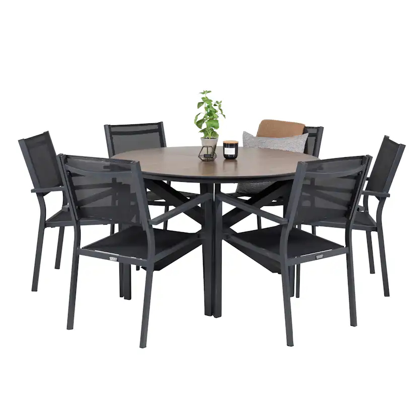 Matgrupp Venture Home Lea Ø 120 med 6 Copacabana Matstolar