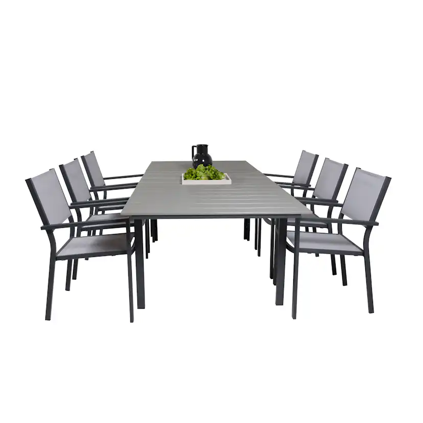 Matgrupp Venture Home Lova 160/240 med 6 Copacabana Karmstolar