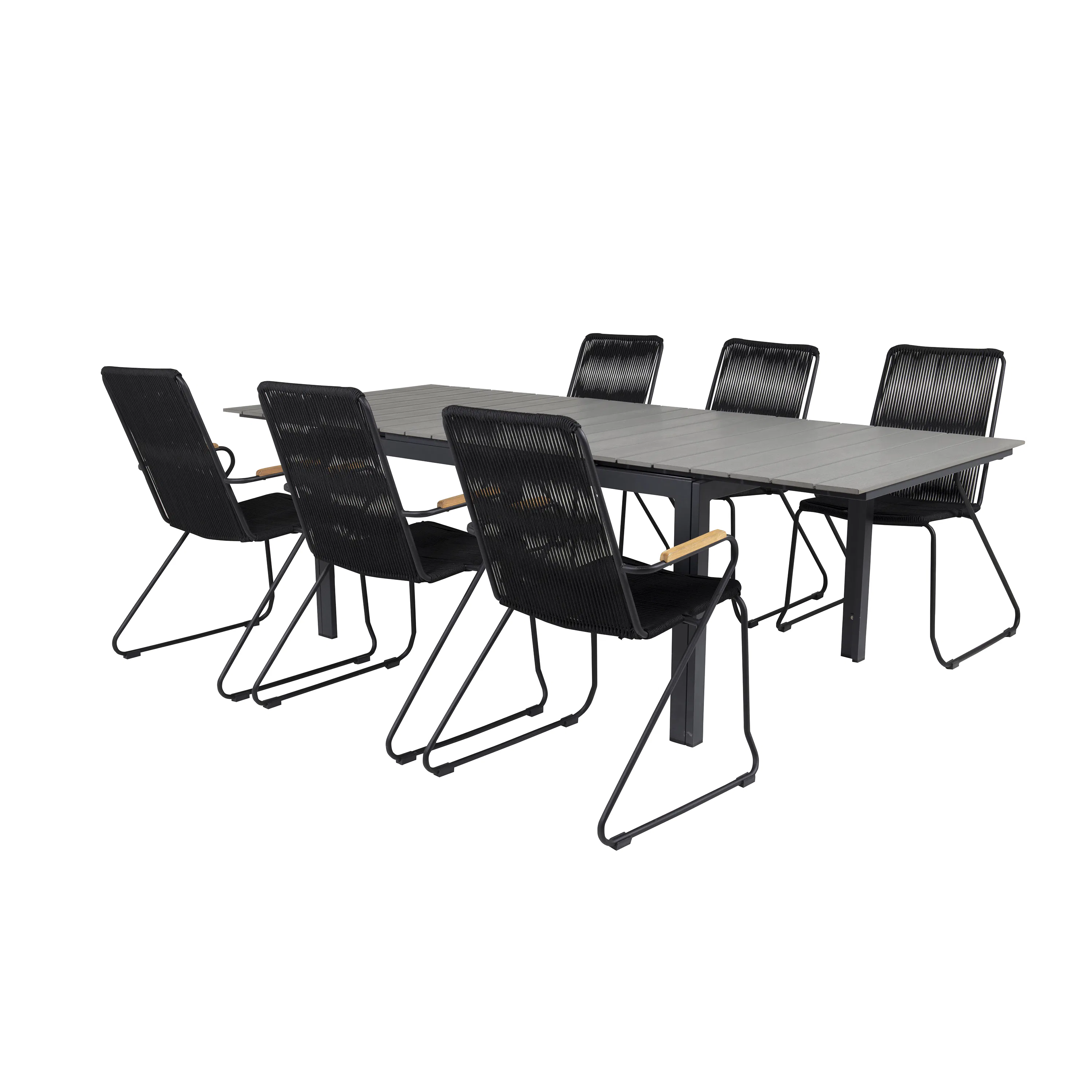 Matgrupp Venture Home Lova 160/240 med 6 Berfin Karmstolar