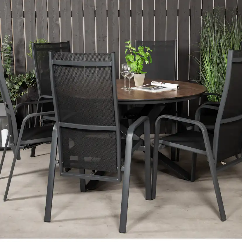 Matgrupp Venture Home Lea Ø 120 med 6 Copacabana Stolar