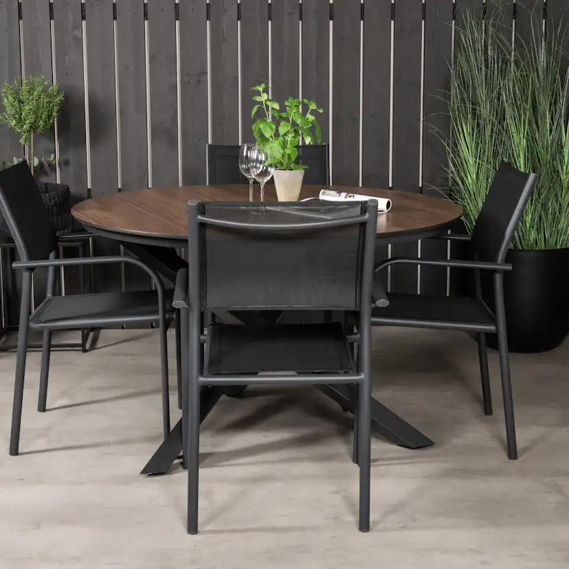 Matgrupp Venture Home Lea Ø 120 med 4 Siri Matstolar