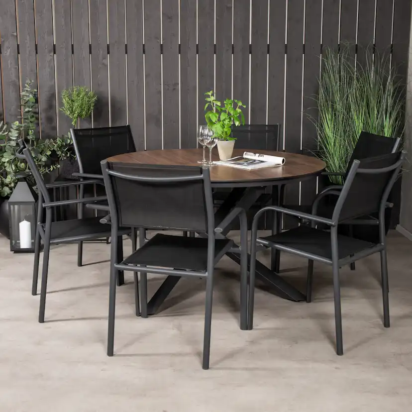 Matgrupp Venture Home Lea Ø 120 med 6 Siri Matstolar