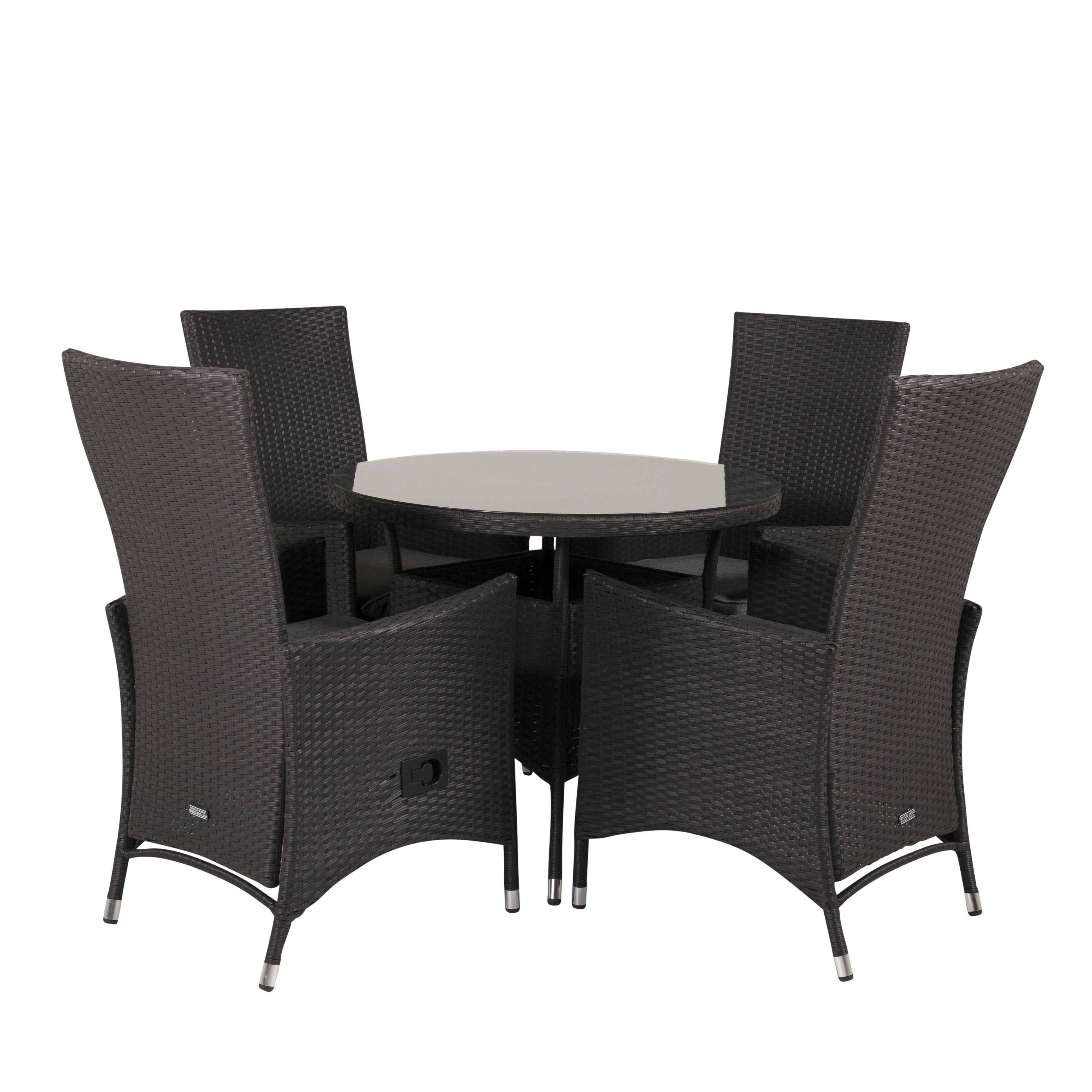 Matgrupp Utomhus Venture Home Virda Ø 90 med 4 Pishi Trädgårdsstolar