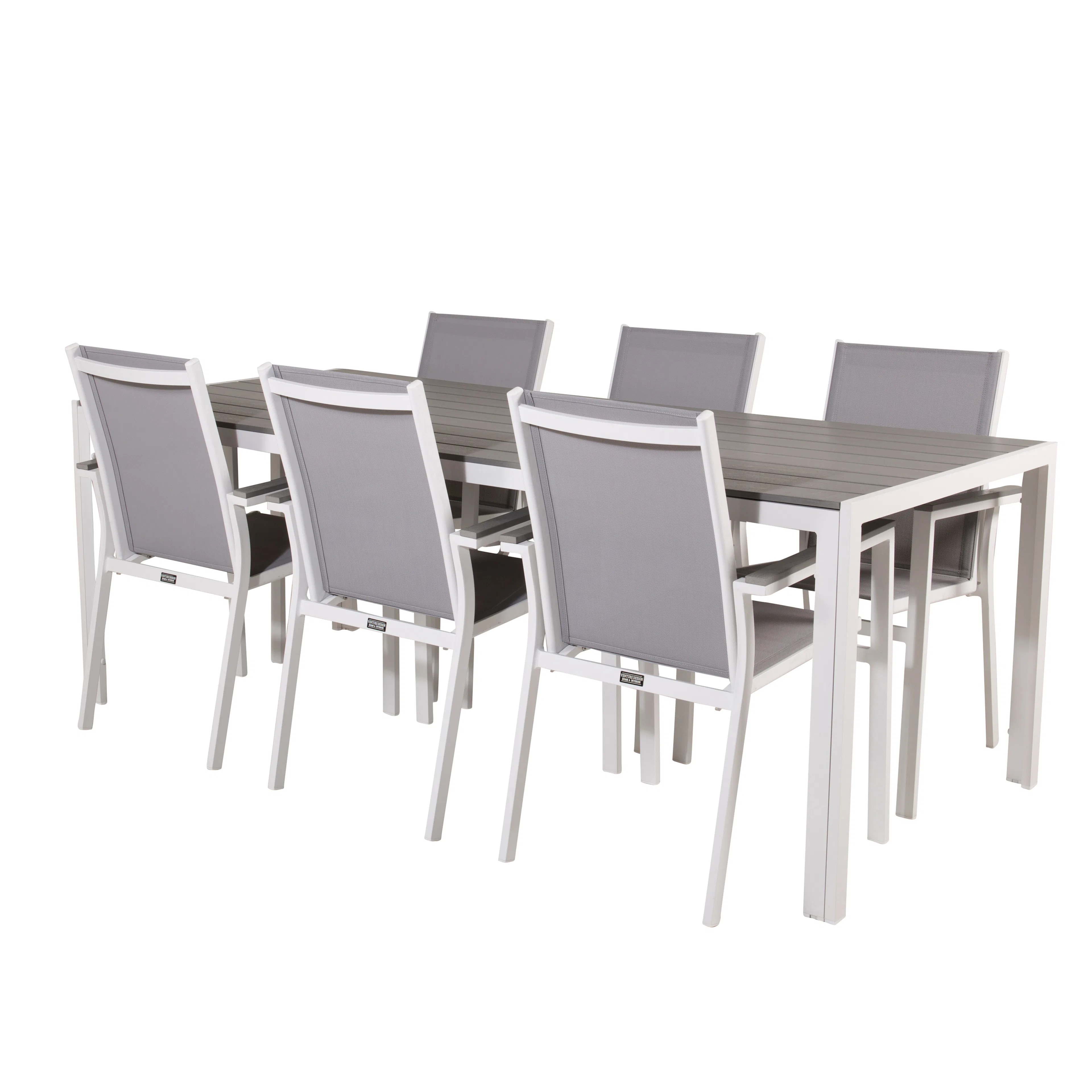 Matgrupp Utomhus Venture Home Bront 205 med 6 Pincy Trädgårdsstolar