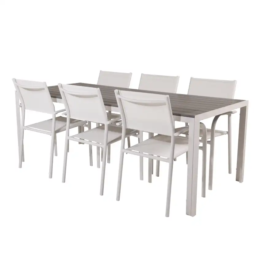 Matgrupp Utomhus Venture Home Bront 205 med 6 Siri Trädgårdsstolar