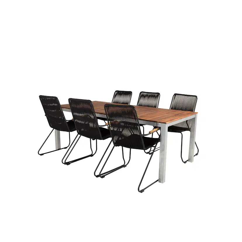 Matgrupp Utomhus Venture Home Zacharias 200 med 6 Berfin KarmTrädgårdsstolar