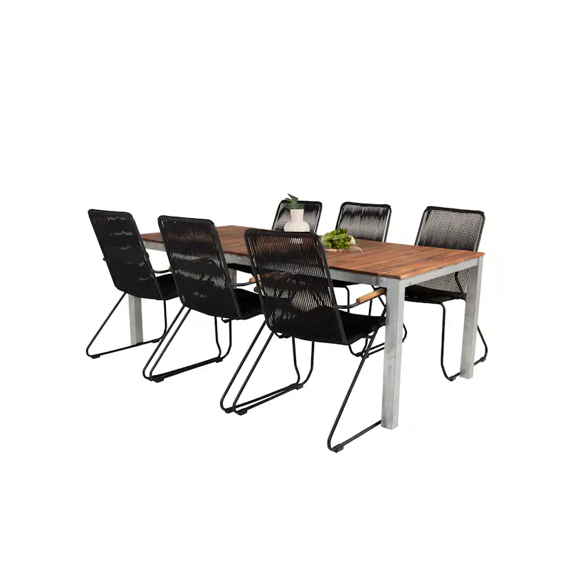 Matgrupp Utomhus Venture Home Zacharias 200 med 6 Berfin KarmTrädgårdsstolar