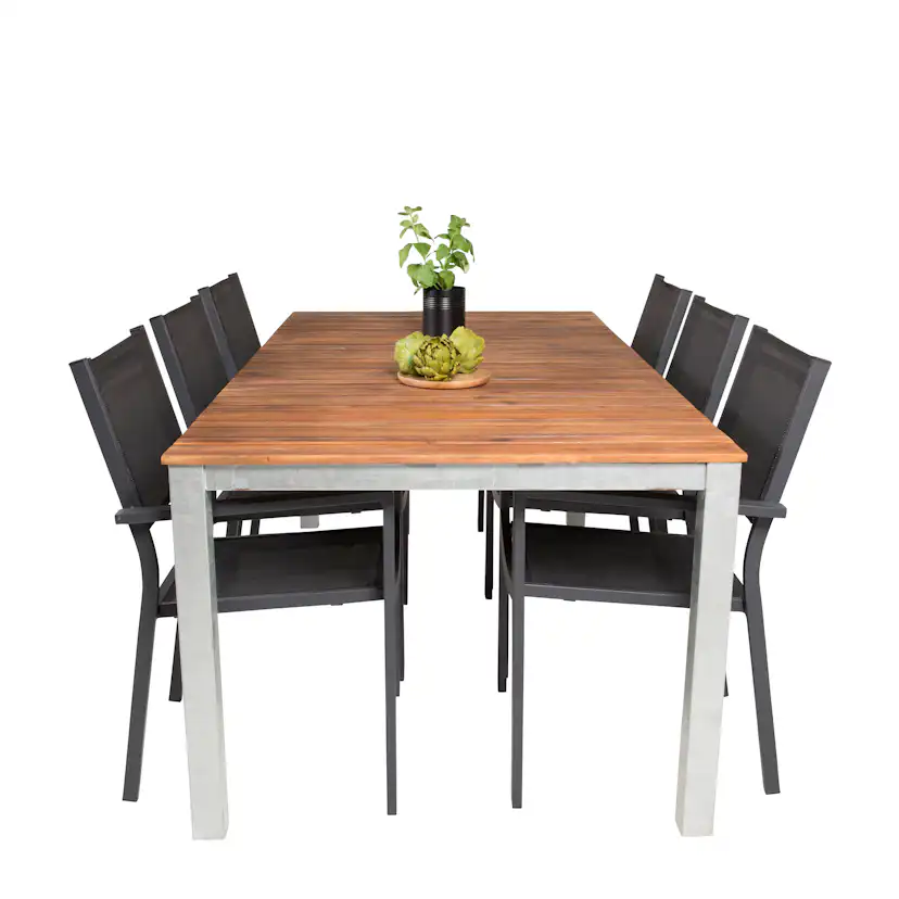 Matgrupp Venture Home Zacharias 200 med 6 Copacabana Karmstolar