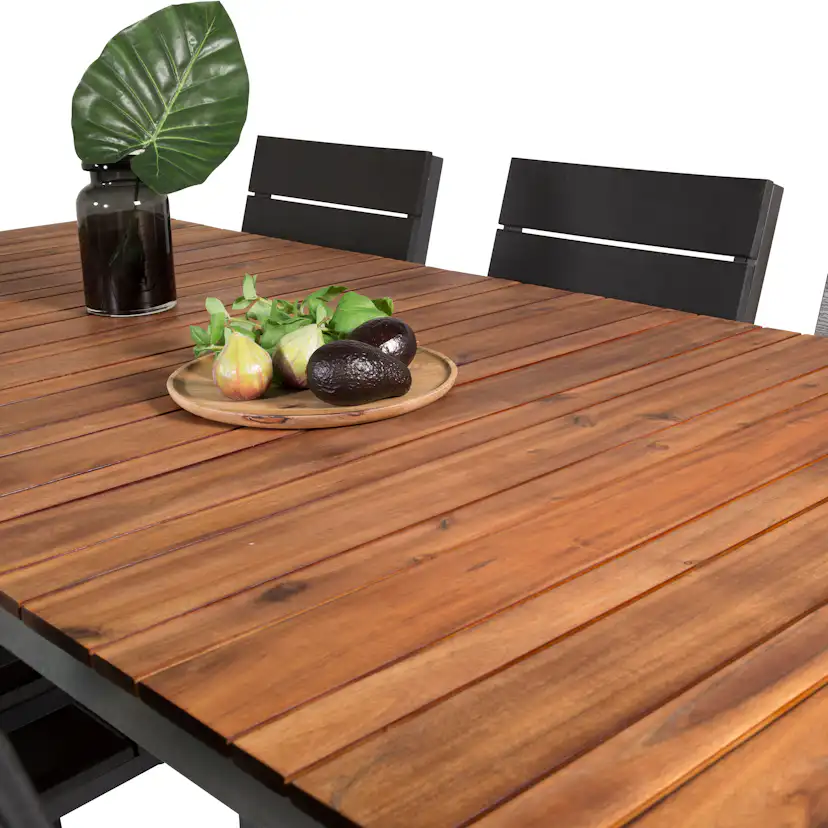 Matgrupp Utomhus Venture Home Zacharias 200 med 6 Lova Trädgårdsstolar