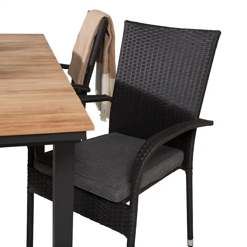 Matgrupp Utomhus Venture Home Meya 160/240 med 4 Asta Trädgårdsstolar