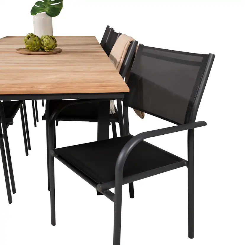 Matgrupp Utomhus Venture Home Meya 160/240 med 8 Siri Trädgårdsstolar