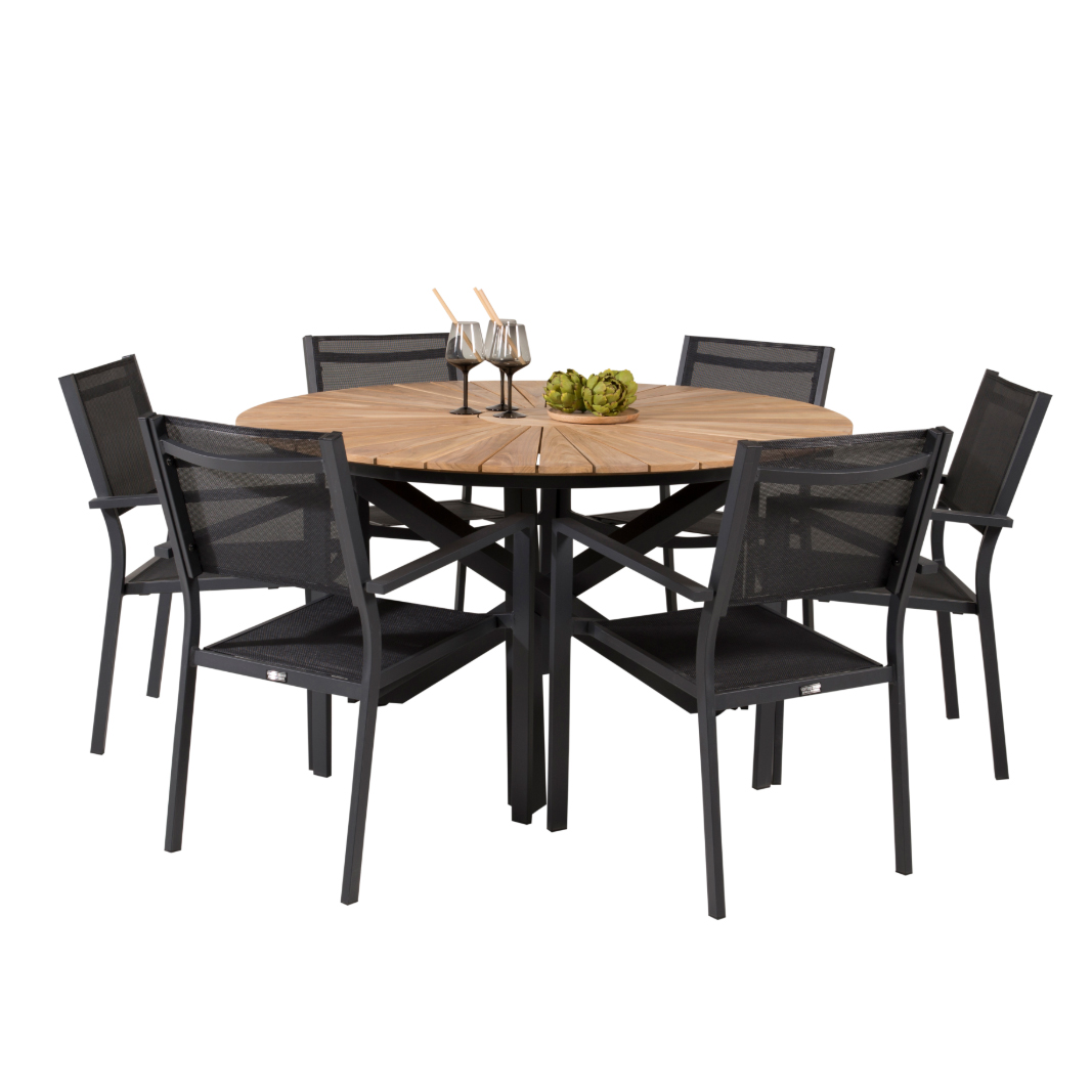 Matgrupp Venture Home Meya Ø 140 med 6 Copacabana Stolar