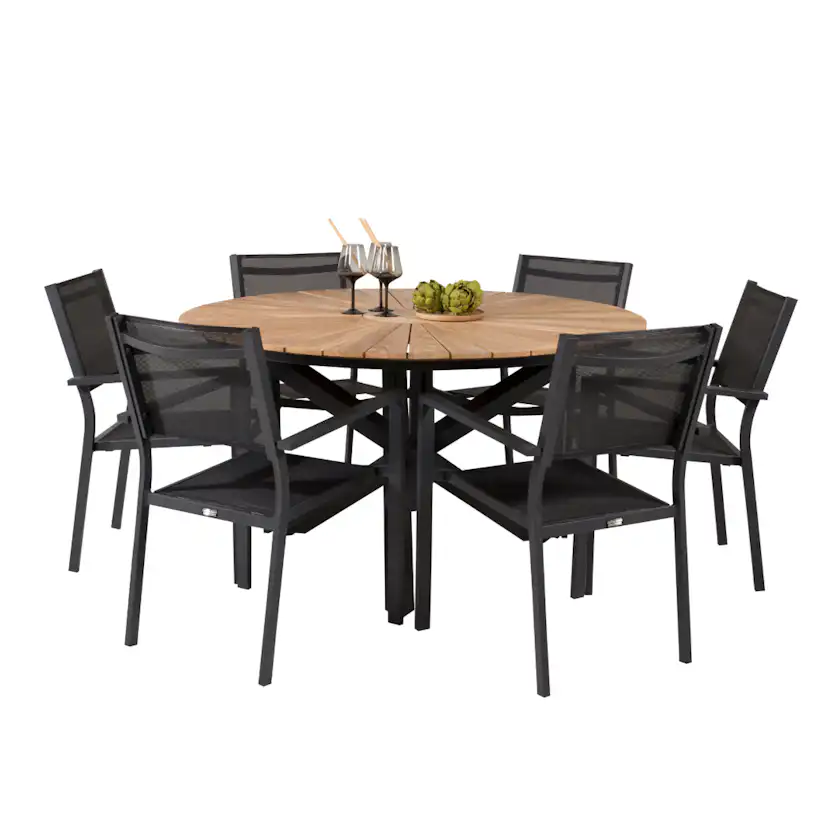 Matgrupp Venture Home Meya Ø 140 med 6 Copacabana Stolar