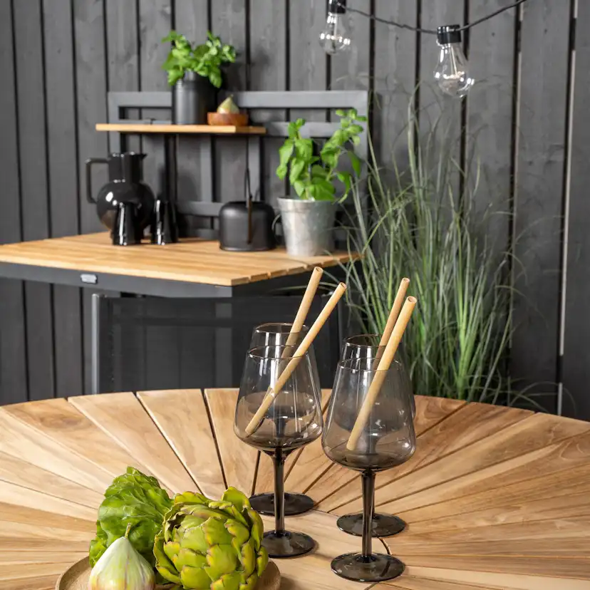 Matgrupp Utomhus Venture Home Meya Ø 140 med 6 Siri Trädgårdsstolar