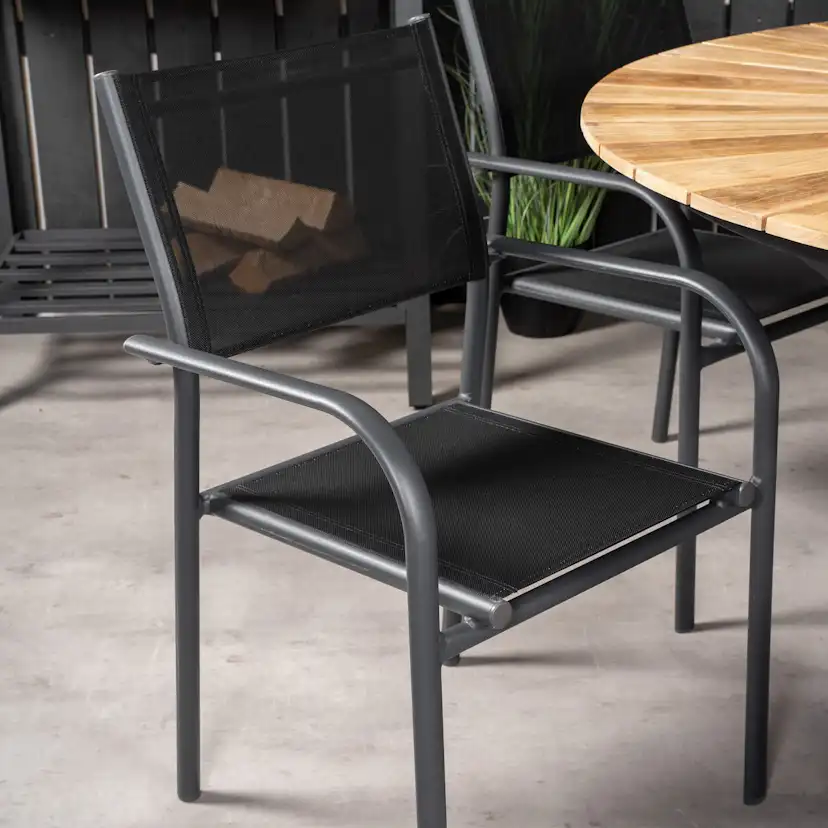 Matgrupp Utomhus Venture Home Meya Ø 140 med 6 Siri Trädgårdsstolar