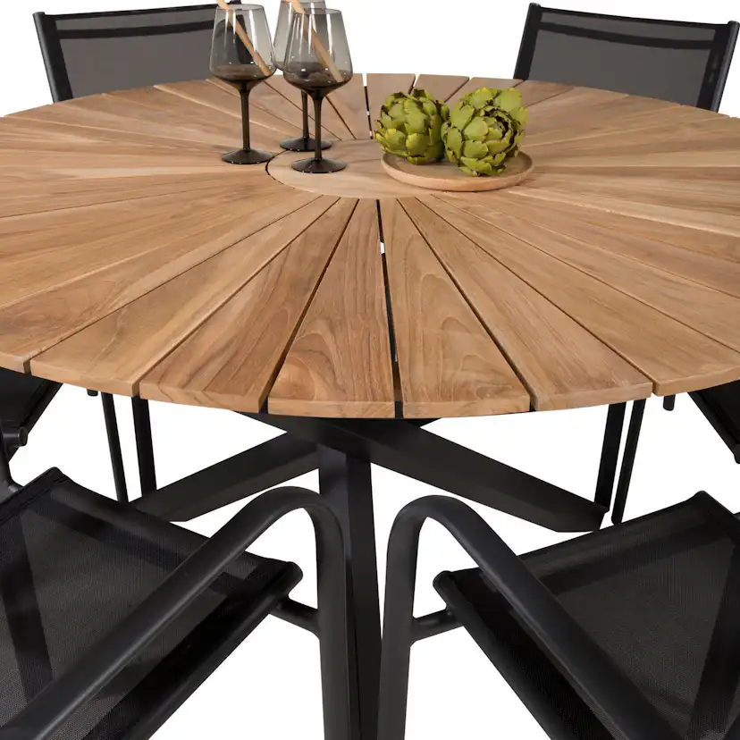 Matgrupp Utomhus Venture Home Meya Ø 140 med 6 Siri Trädgårdsstolar