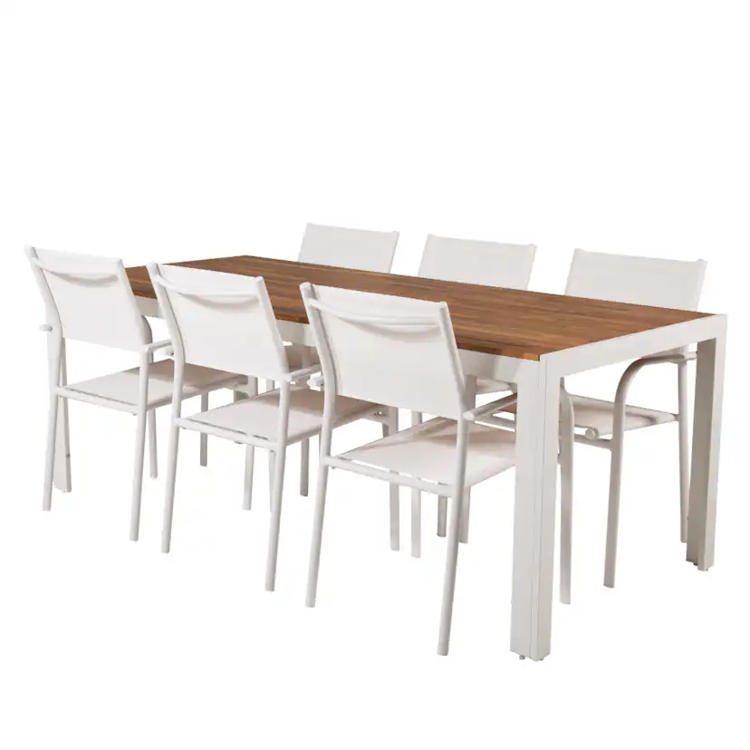 Matgrupp Venture Home Bois med 6 Santorini Stolar