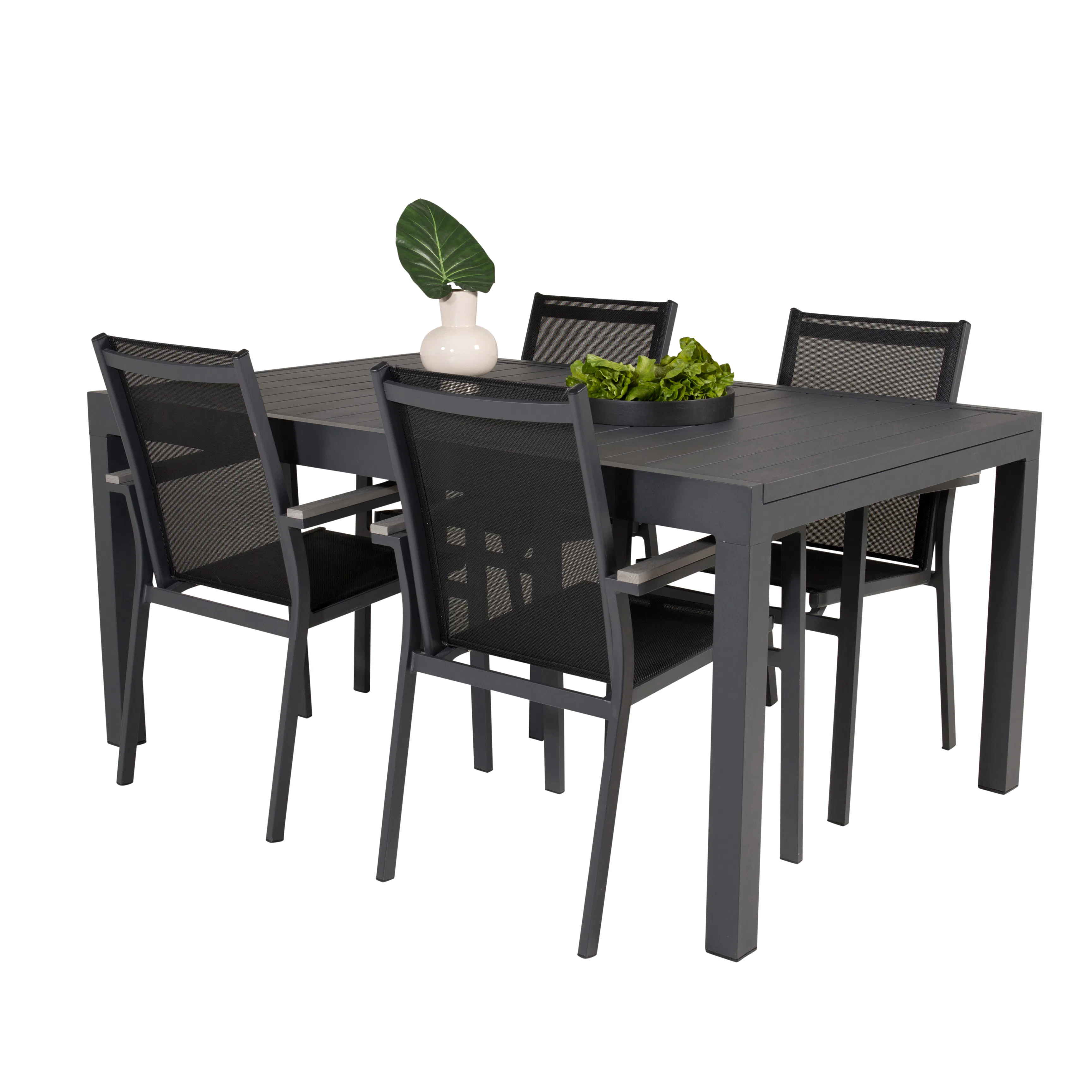 Matgrupp Utomhus Venture Home Madrid 160/240 med 4 Pincy Trädgårdsstolar