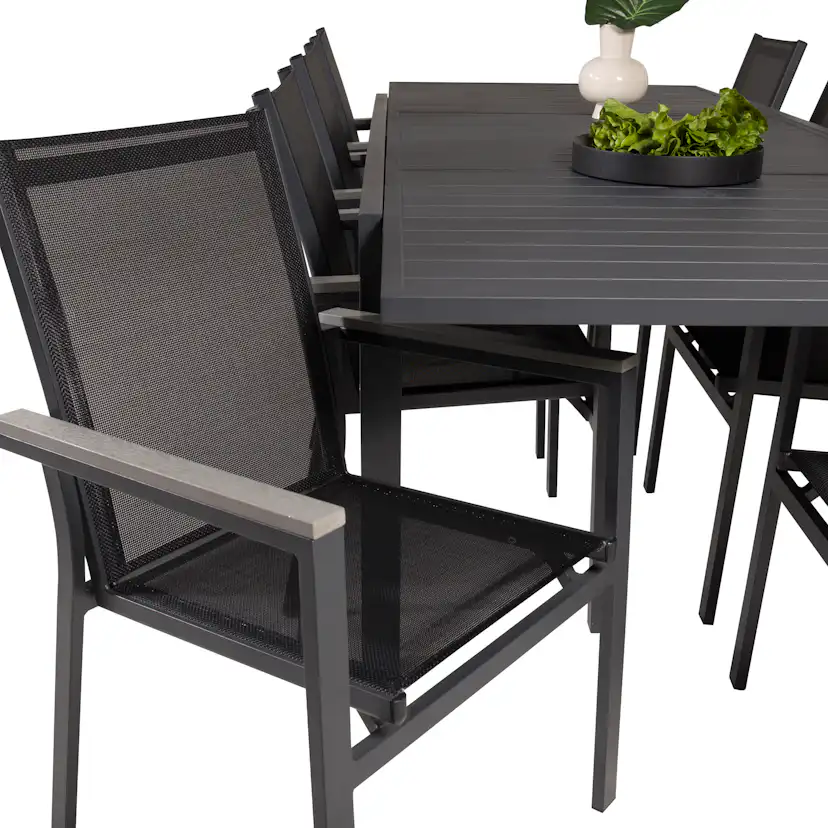 Matgrupp Utomhus Venture Home Madrid 160/240 med 8 Pincy Trädgårdsstolar