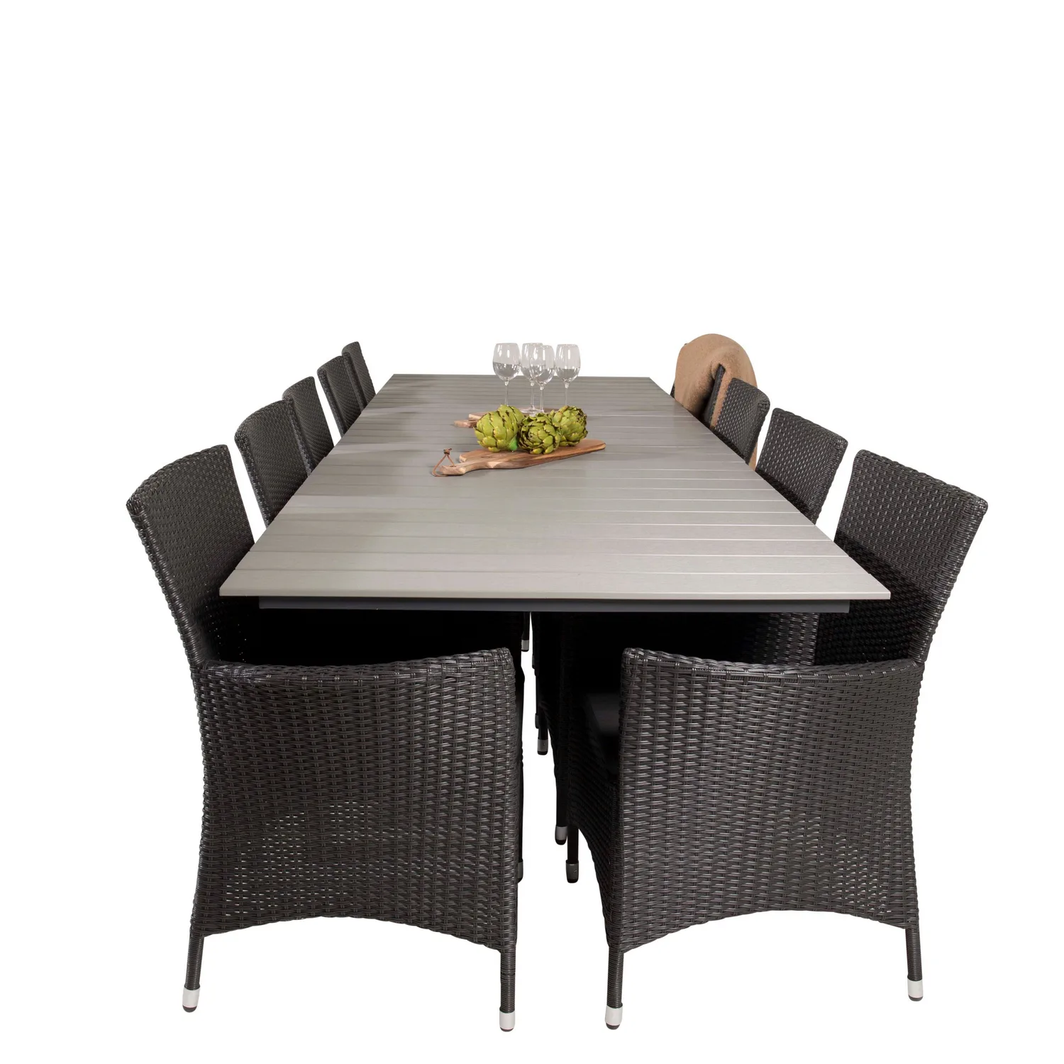 Matgrupp Venture Home Lova 224/324 med 10 Kira Karmstolar