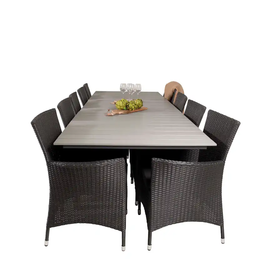 Matgrupp Venture Home Lova 224/324 med 10 Kira Karmstolar