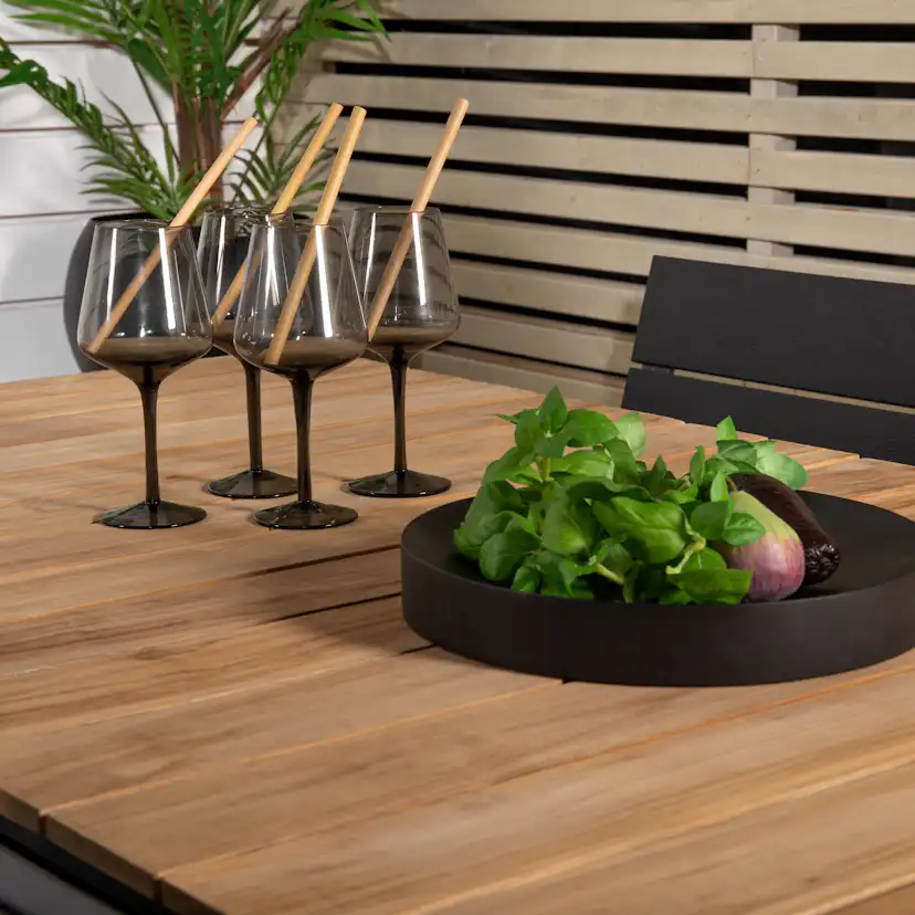 Matgrupp Utomhus Venture Home Meya 160/240 med 4 Lova Trädgårdsstolar