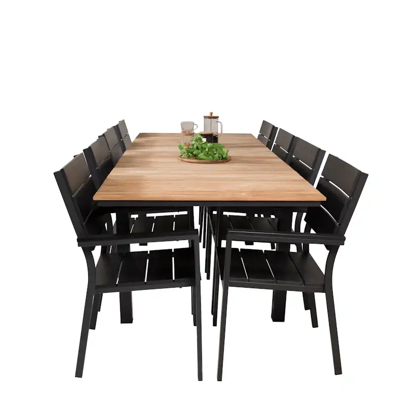 Matgrupp Utomhus Venture Home Meya 160/240 med 8 Lova Trädgårdsstolar