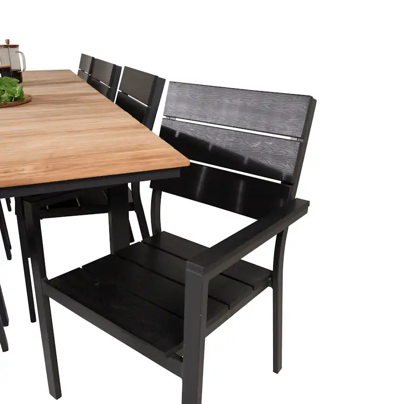 Matgrupp Utomhus Venture Home Meya 160/240 med 8 Lova Trädgårdsstolar