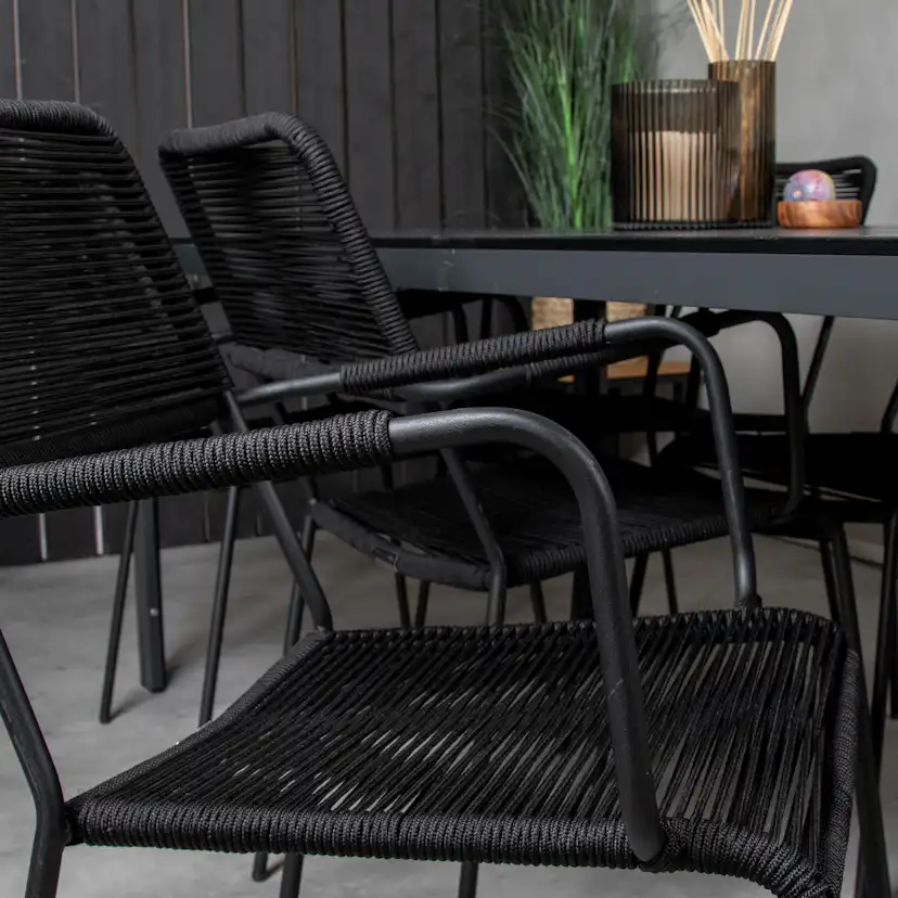 Matgrupp Utomhus Venture Home Bront 205/90 med 6 Leon KarmTrädgårdsstolar