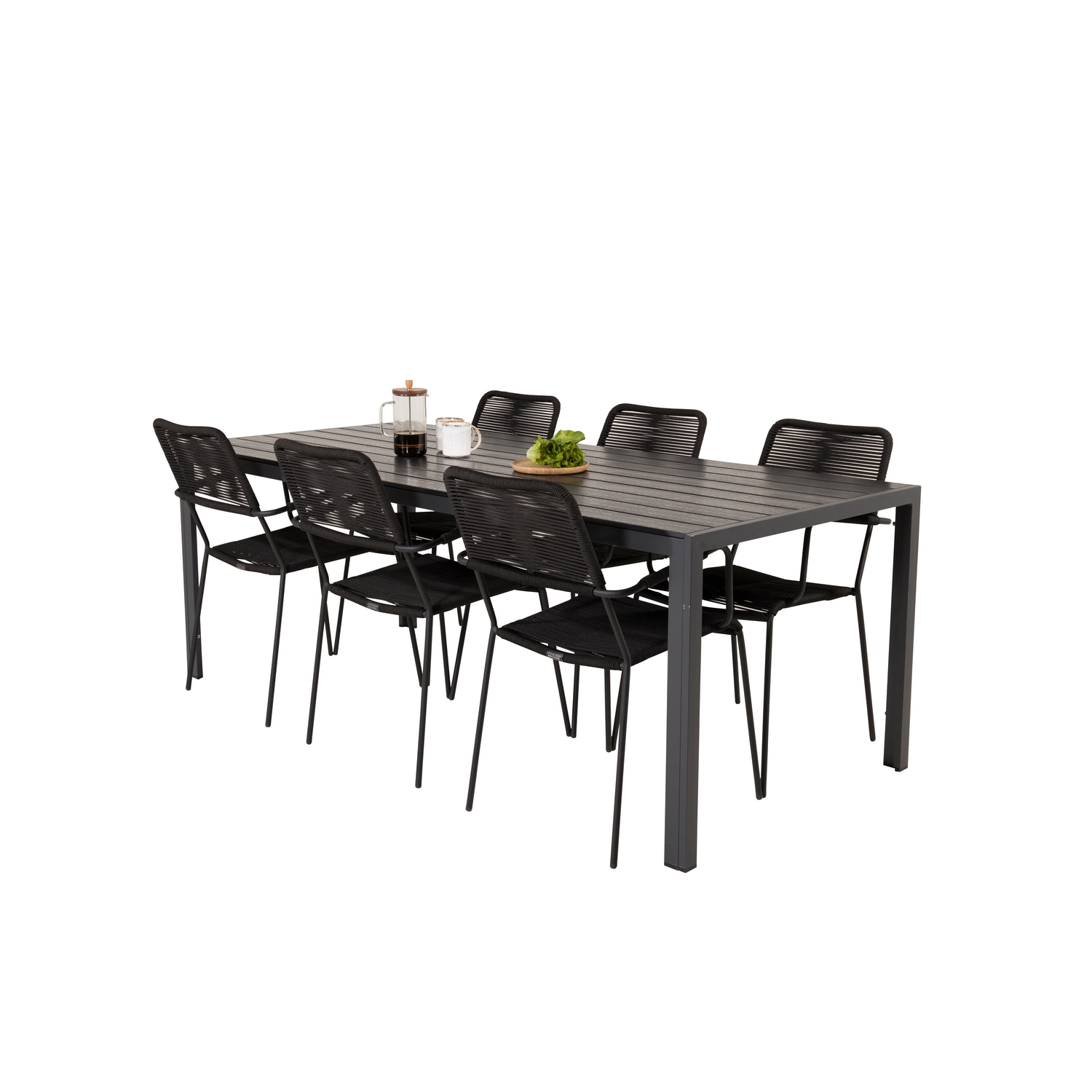 Matgrupp Utomhus Venture Home Bront 205/90 med 6 Leon KarmTrädgårdsstolar