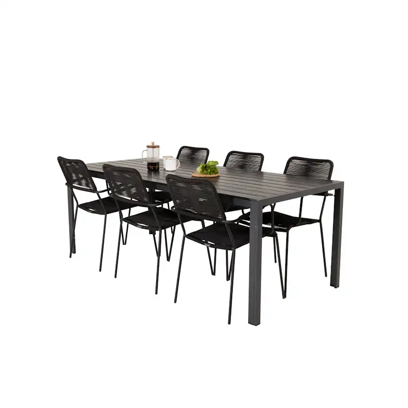 Matgrupp Utomhus Venture Home Bront 205/90 med 6 Leon KarmTrädgårdsstolar