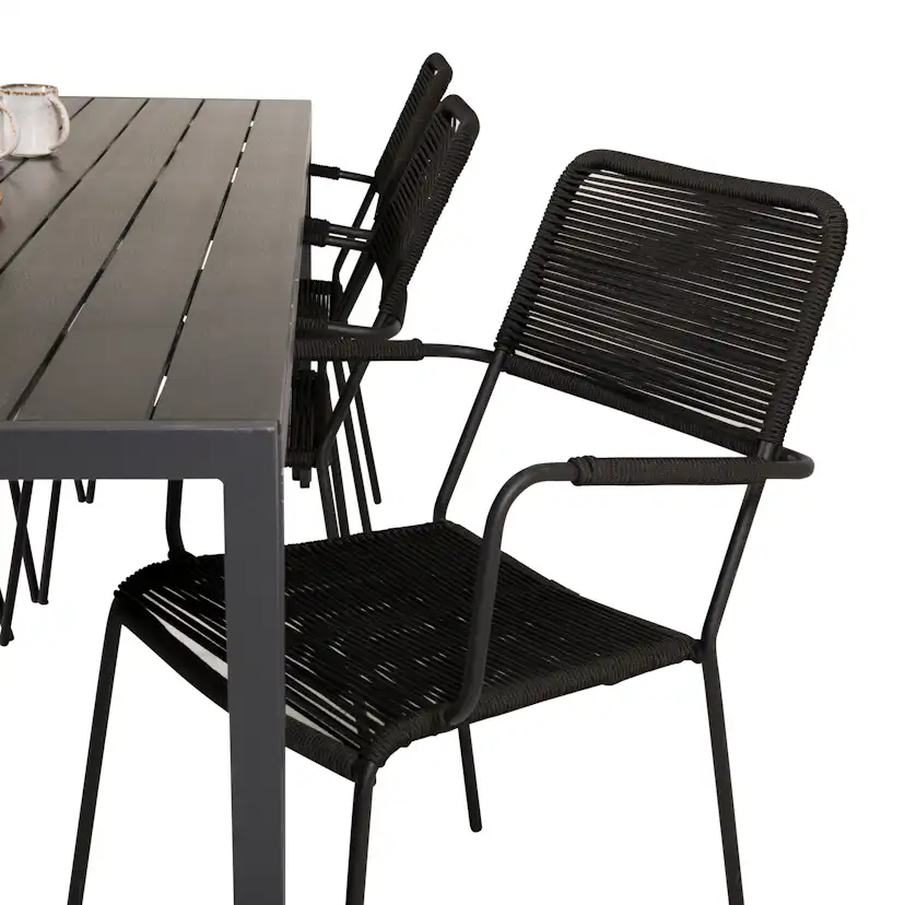 Matgrupp Utomhus Venture Home Bront 205/90 med 6 Leon KarmTrädgårdsstolar