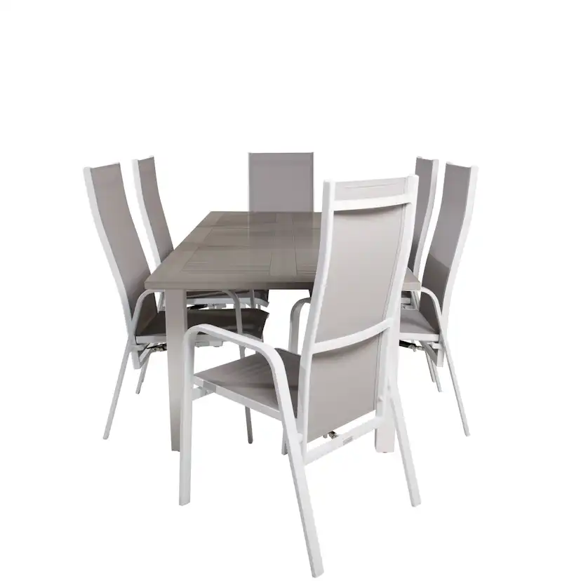 Matgrupp Venture Home Aleyna 152/210 med 6 Copacabana Stolar