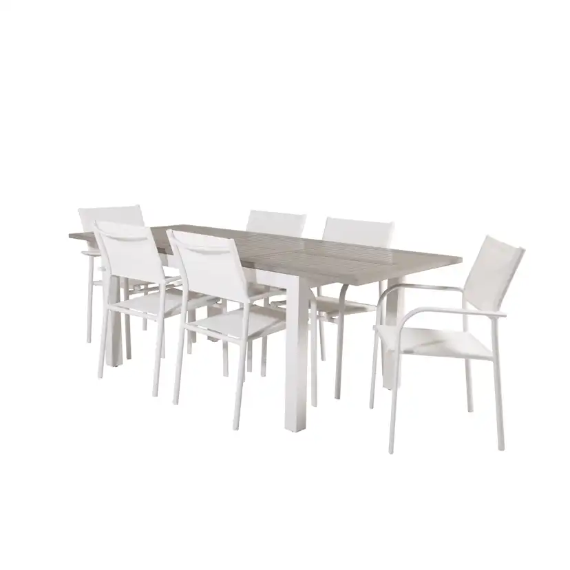 Matgrupp Venture Home Aleyna 152/210 med 6 Siri Karmstolar