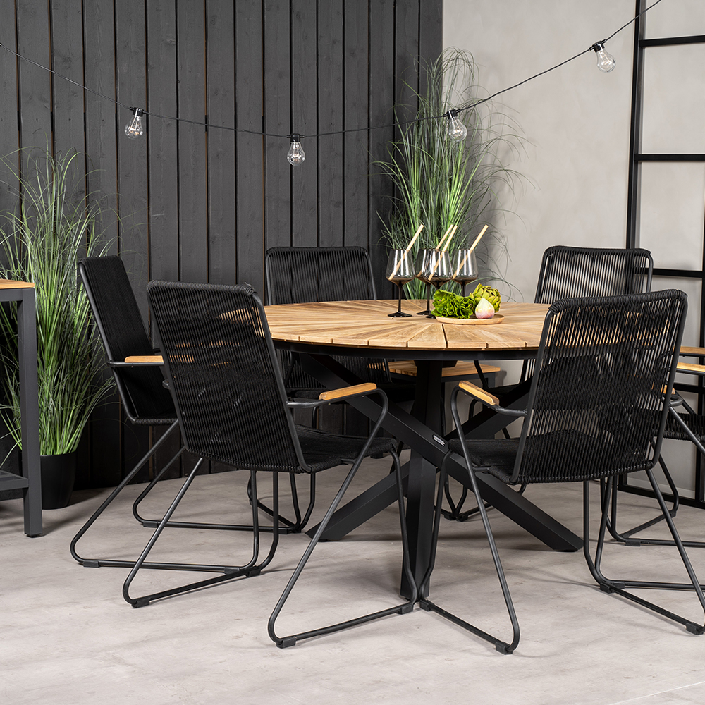 Matgrupp Utomhus Venture Home Mexico med 6 Bois Trädgårdsstolar