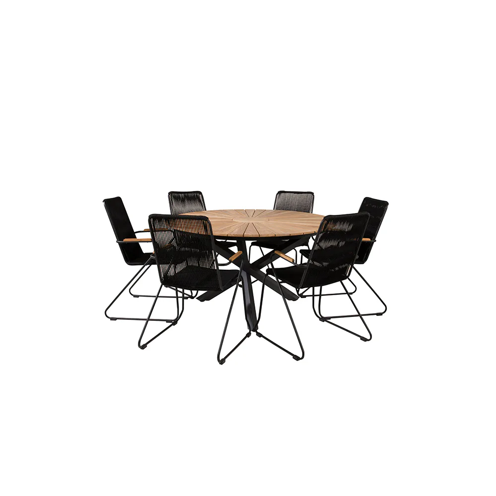 Matgrupp Utomhus Venture Home Mexico med 6 Bois Trädgårdsstolar