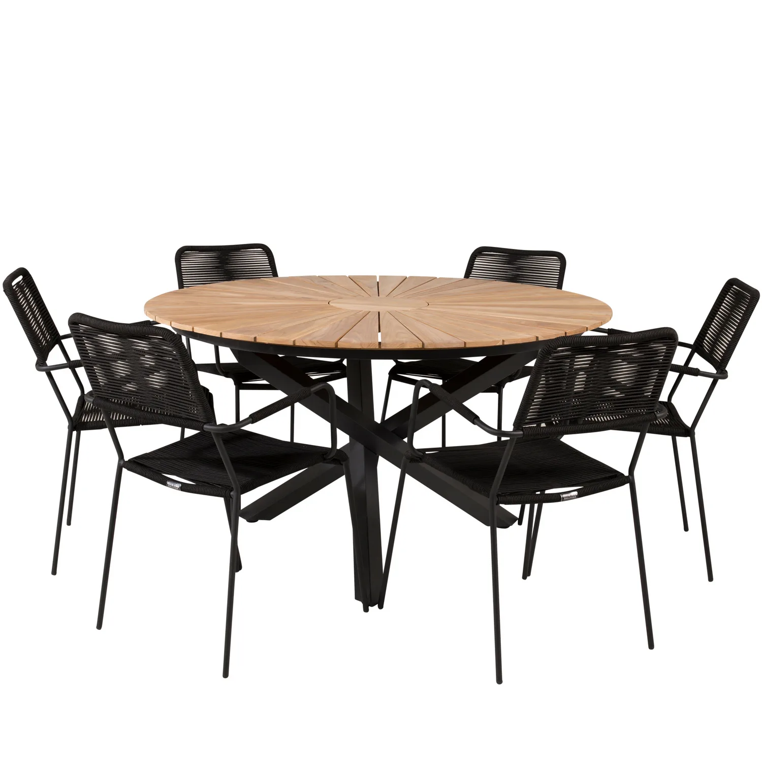 Matgrupp Venture Home Meya Ø140 med 6 Leon Karmstolar